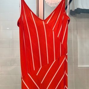 Calvin Klein asymmetrical striped maxi dress